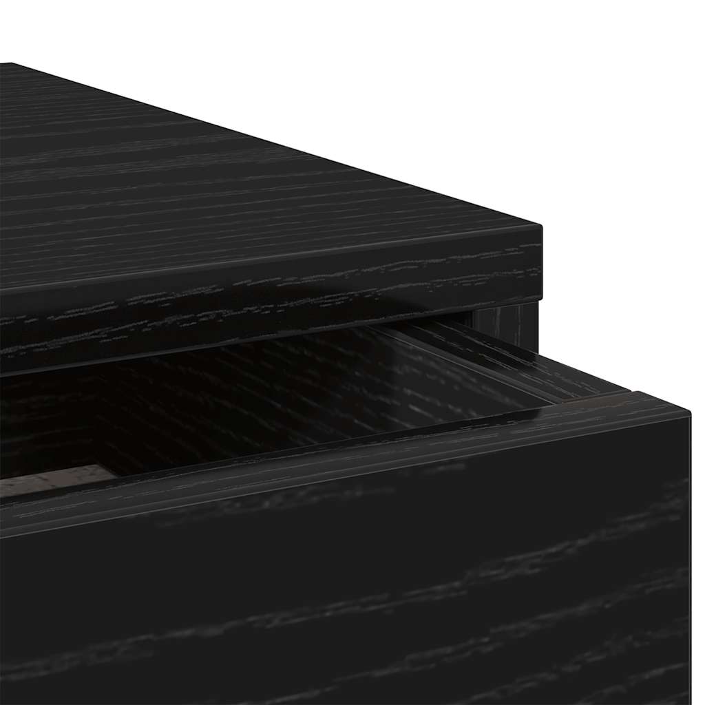 Monitor stand with drawers Black Oak-look 100x27x15 cm