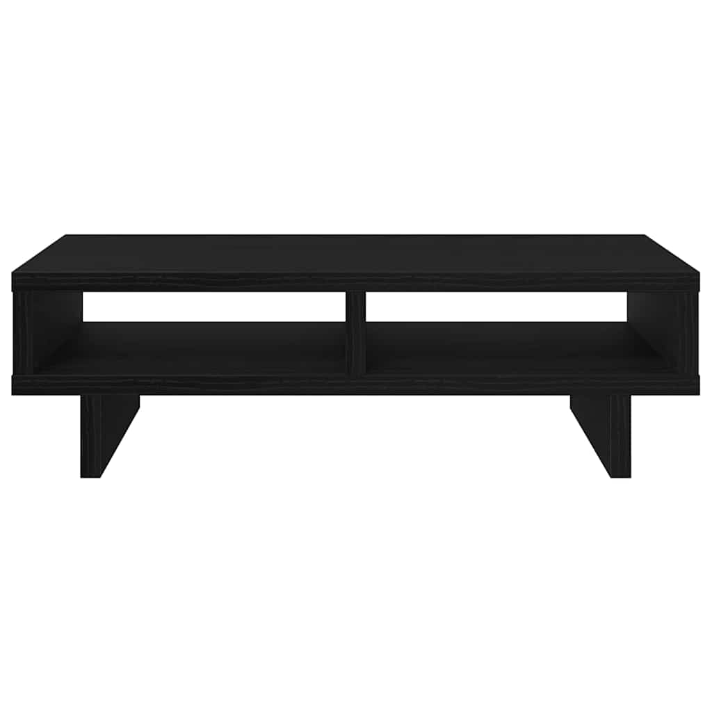 Support-moniteur noir aspect chêne 50x27x15 cm panneau de particules