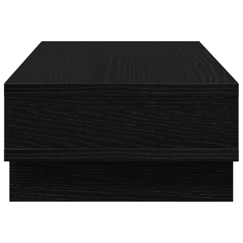 Support-moniteur noir aspect chêne 50x27x15 cm panneau de particules
