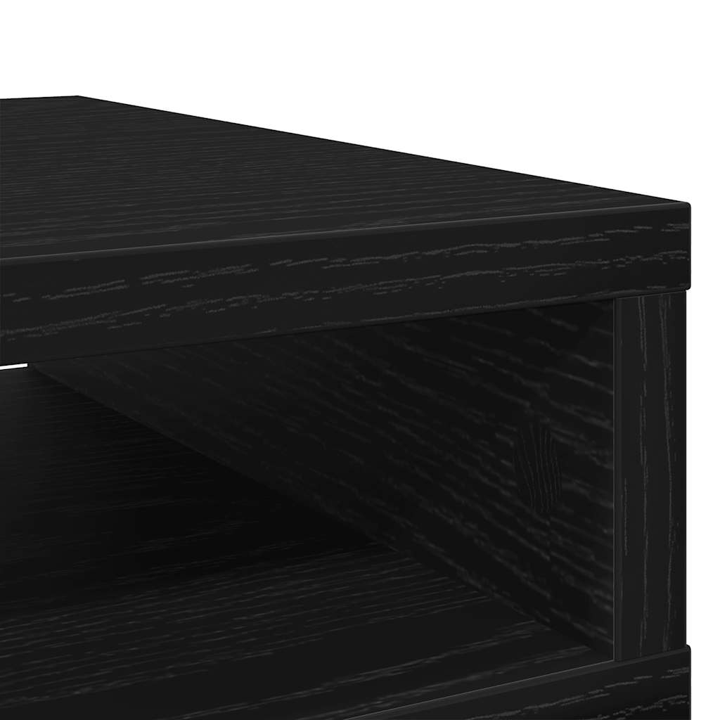 Support-moniteur noir aspect chêne 50x27x15 cm panneau de particules