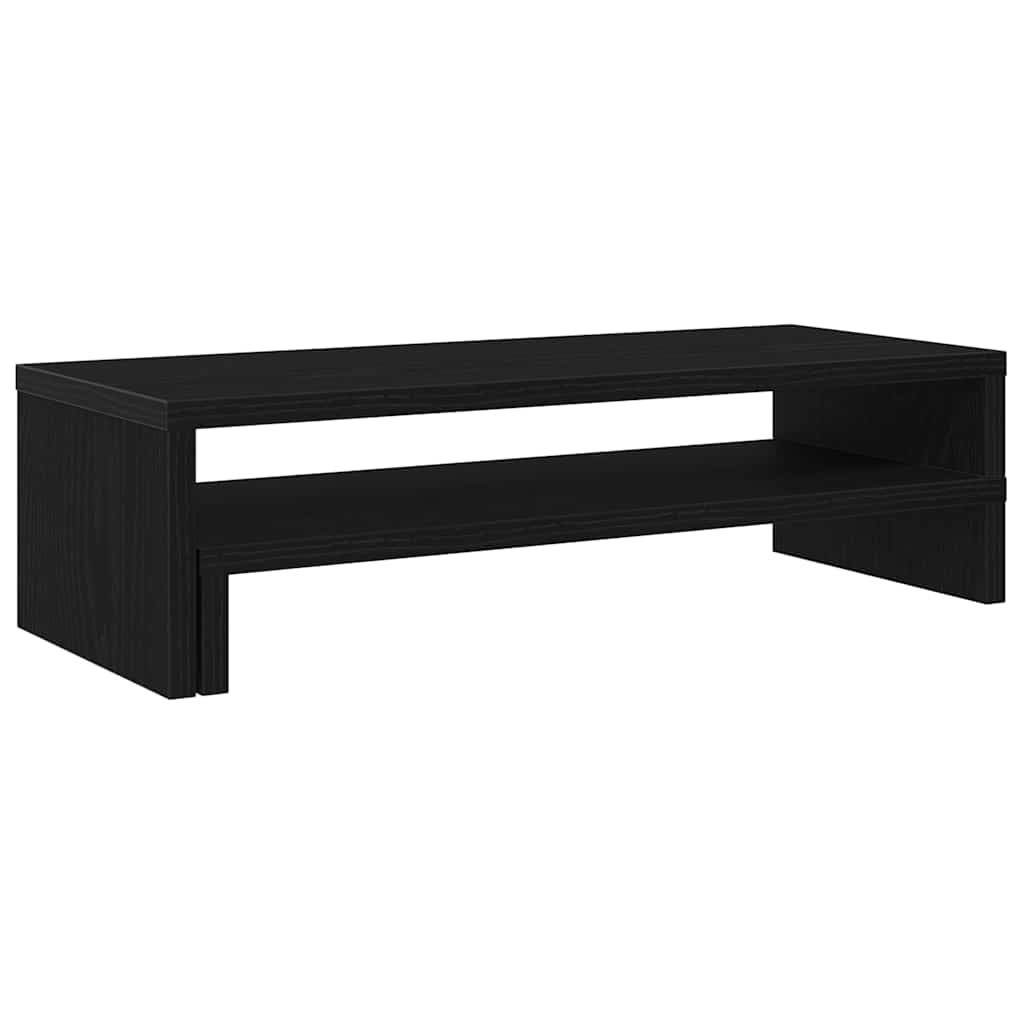 Support d'écran noir aspect chêne 54x22x15 cm panneau de particules