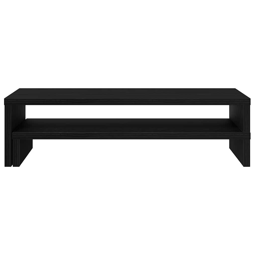 Support d'écran noir aspect chêne 54x22x15 cm panneau de particules
