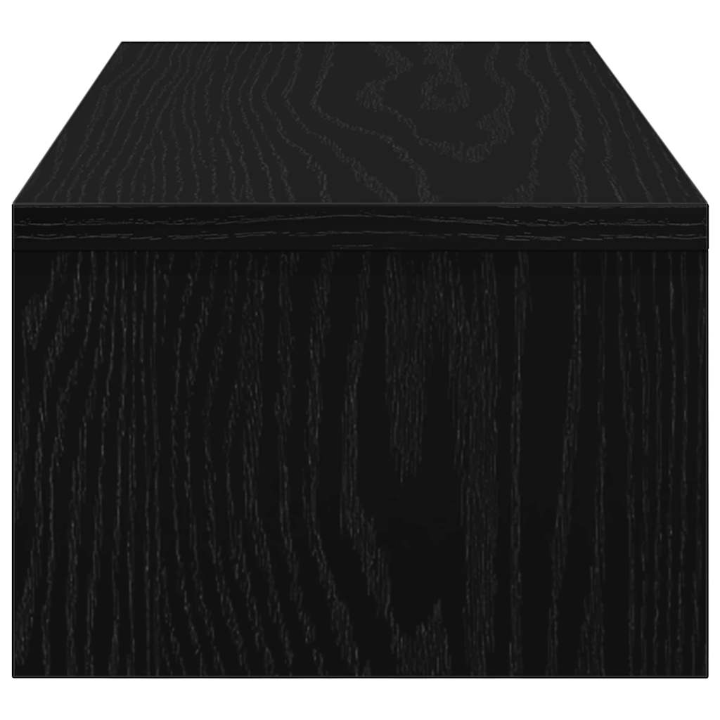 Support d'écran noir aspect chêne 54x22x15 cm panneau de particules