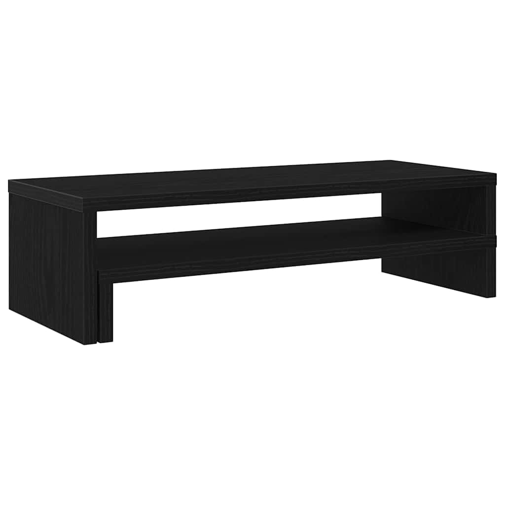 Support d'écran noir aspect chêne 54x22x15 cm panneau de particules