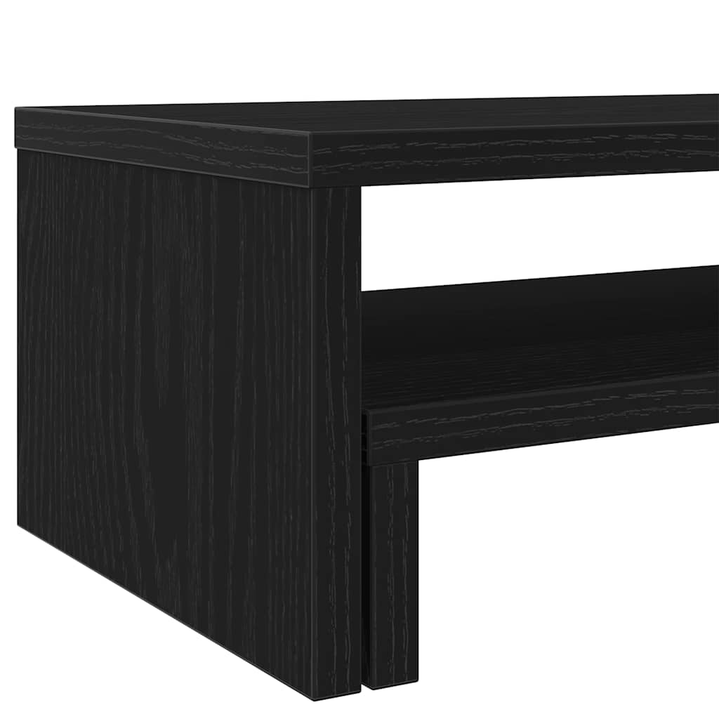 Support d'écran noir aspect chêne 54x22x15 cm panneau de particules