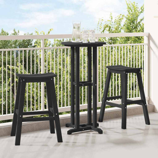 Barhocker 2 pcs Schwarz 52 x 43 x 73,5 cm HDPE