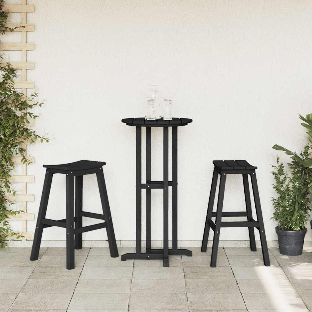 Barhocker 2 pcs Schwarz 52 x 43 x 73,5 cm HDPE