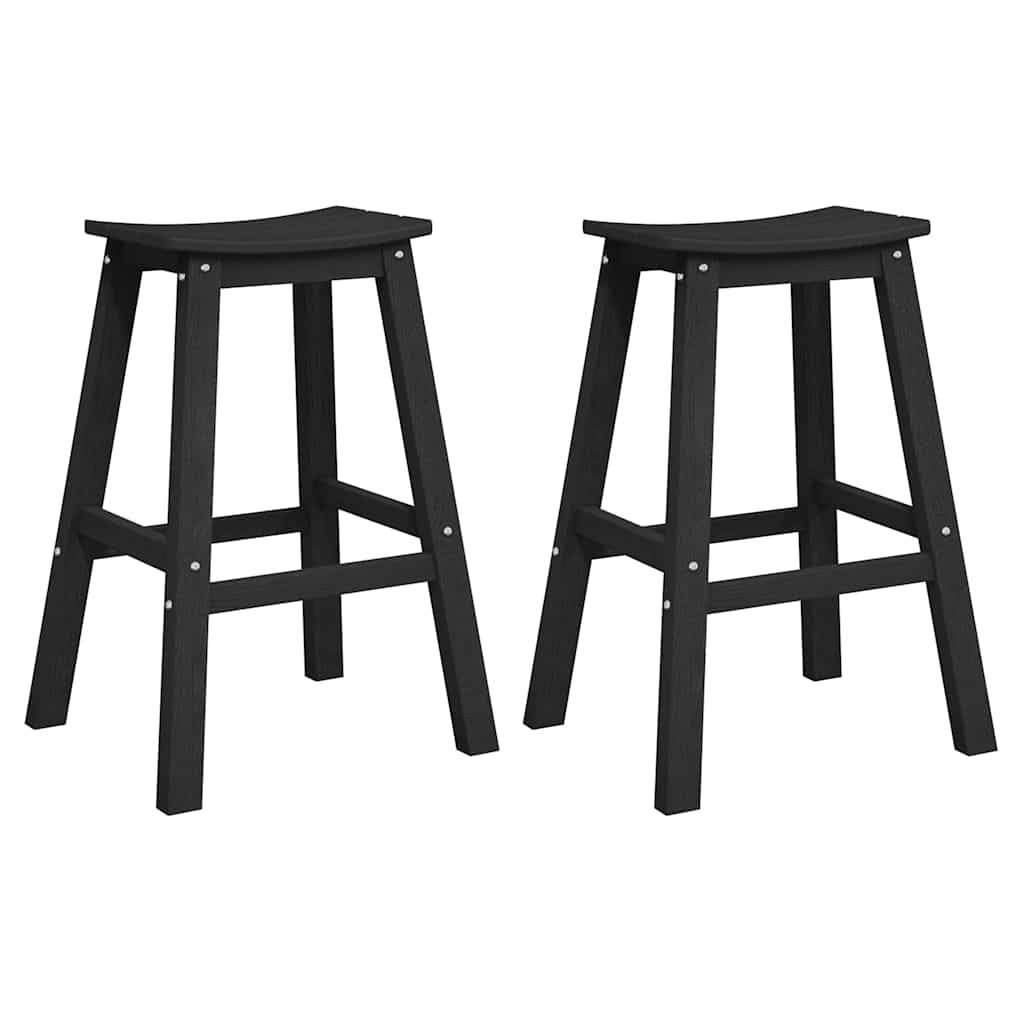 Barhocker 2 pcs Schwarz 52 x 43 x 73,5 cm HDPE