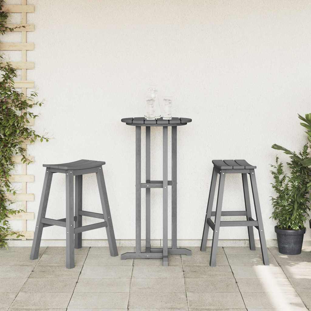 Barhocker 2 pcs Hellgrau 52 x 43 x 73,5 cm HDPE