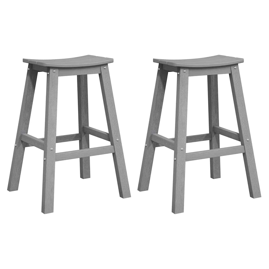 Barhocker 2 pcs Hellgrau 52 x 43 x 73,5 cm HDPE