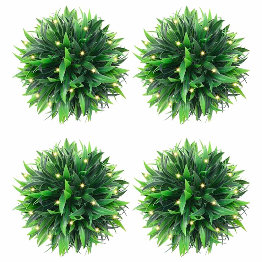 Artificial Boxwood Balls with LED Lights 4 pcs. Green 15 cm