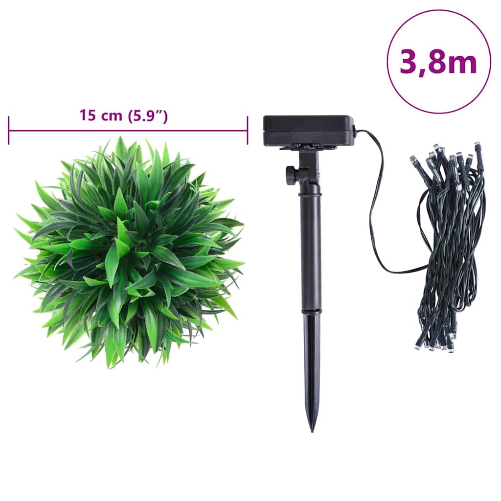 Artificial Boxwood Balls with LED Lights 4 pcs. Green 15 cm