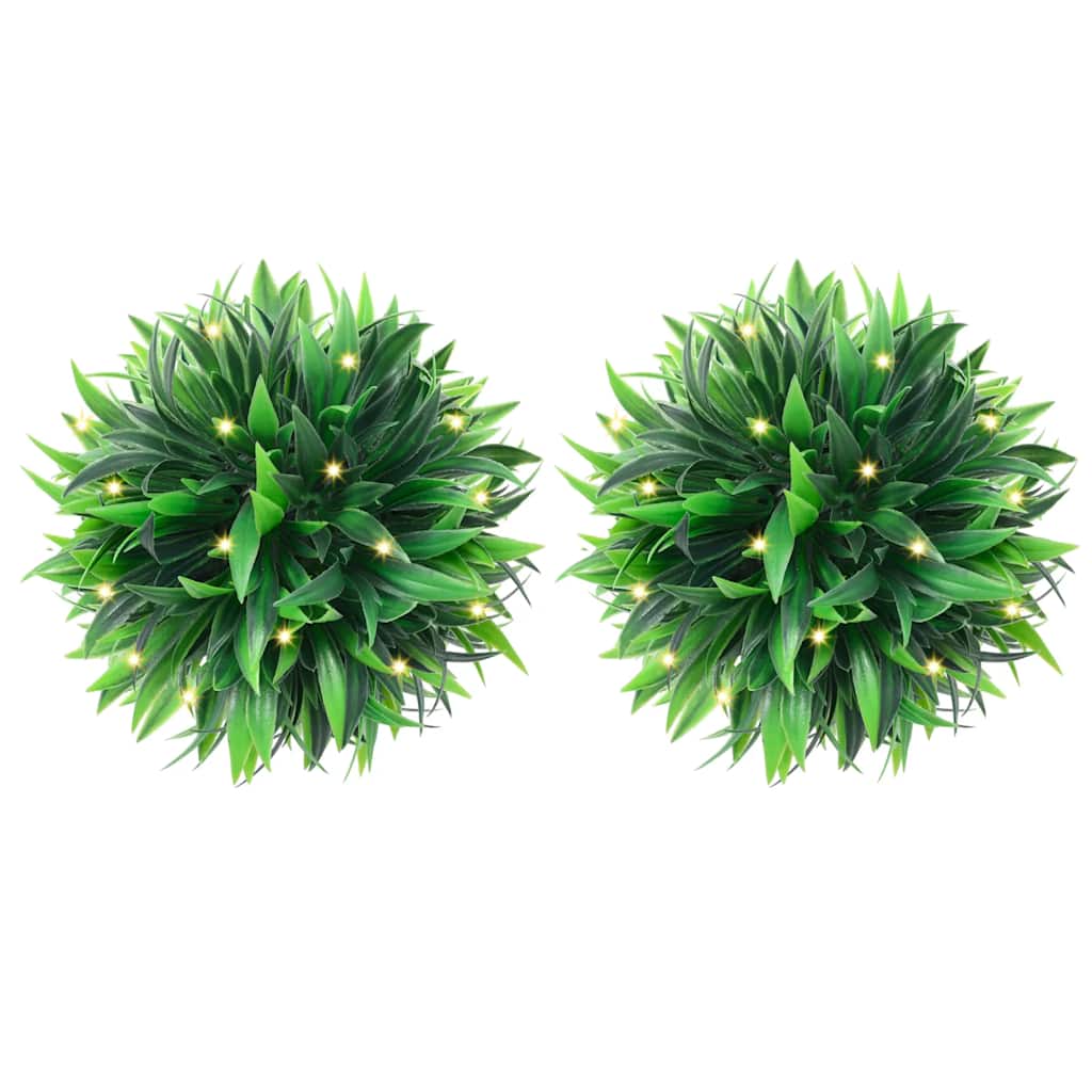 Artificial Boxwood Balls with LED Lights 2 pcs. Green 30 cm