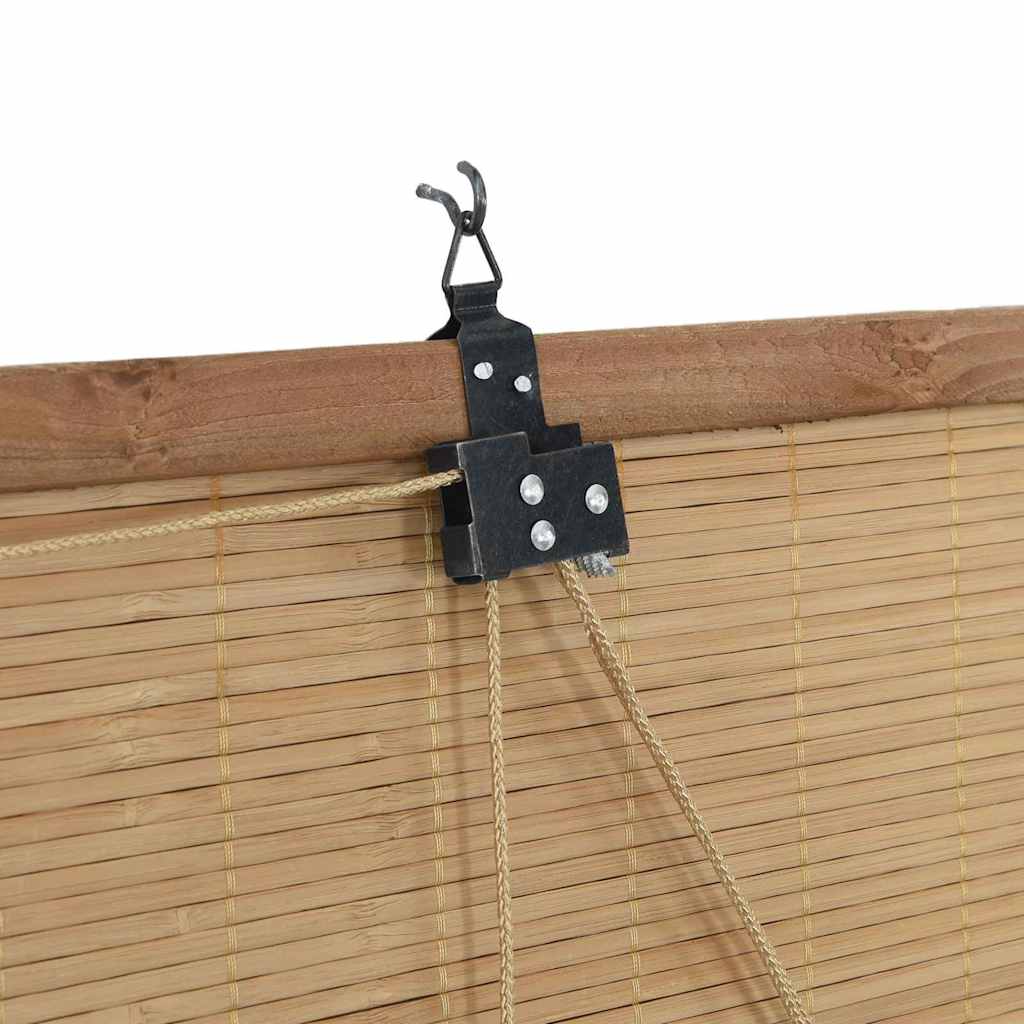 Store avec rideaux marron 80 x 220 cm Bambou