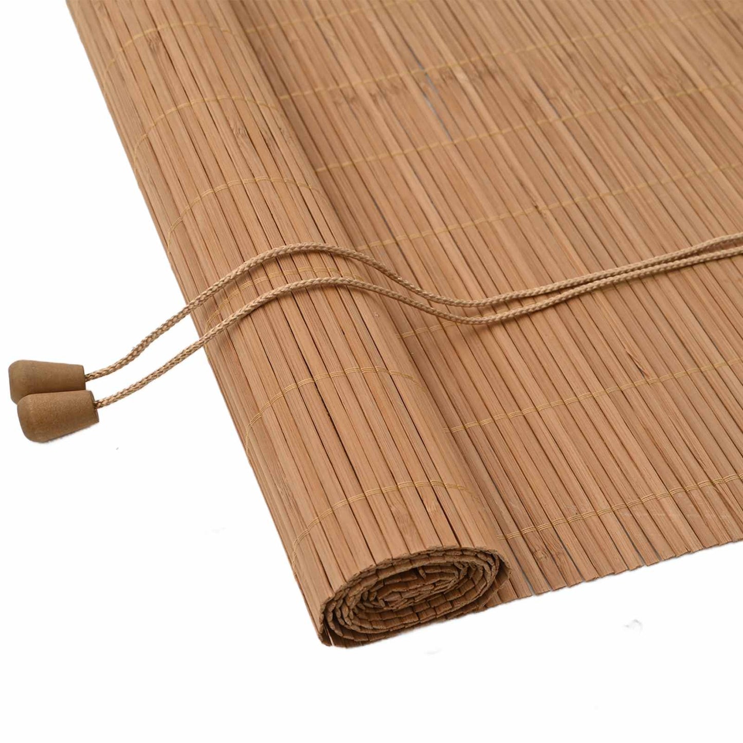 Store avec rideaux marron 80 x 220 cm Bambou