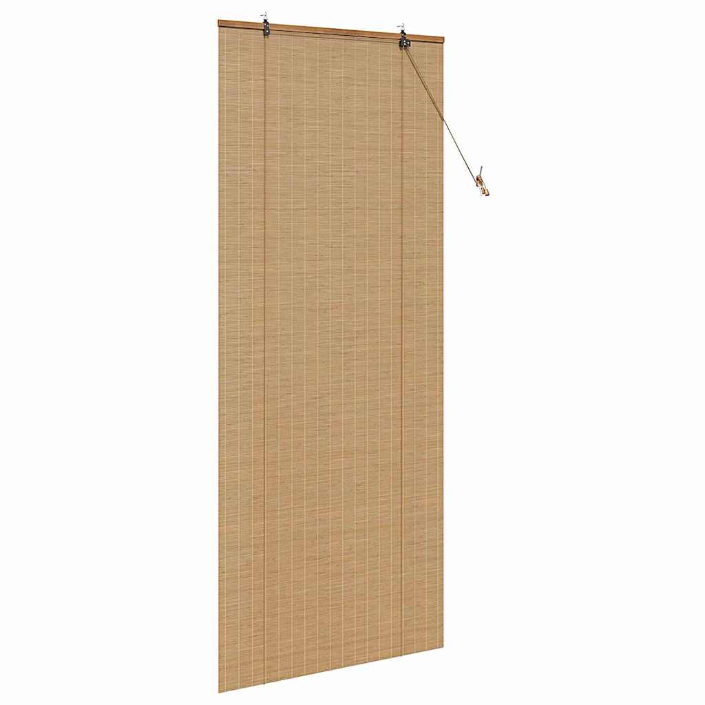 Store avec rideaux marron 80 x 220 cm Bambou