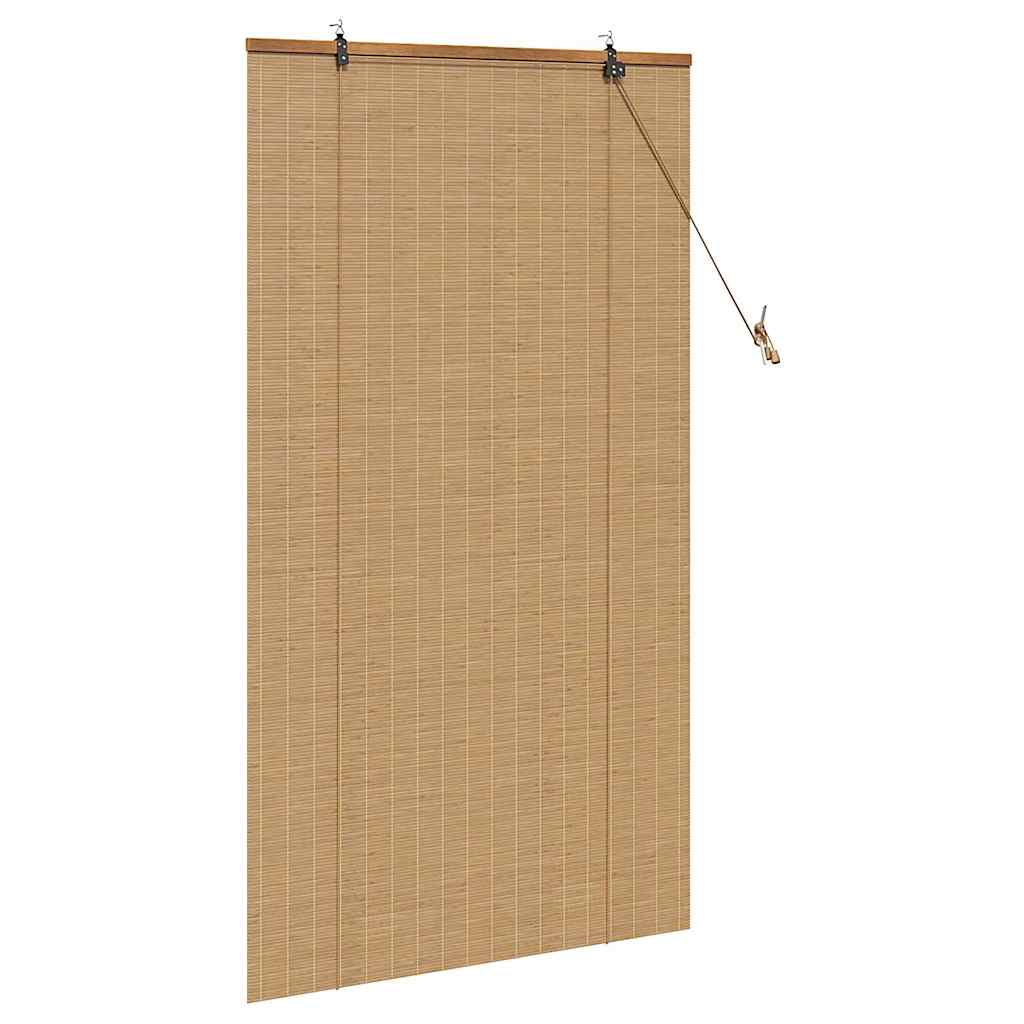 Store enrouleur avec rideaux marron 90 x 160 cm Bambou