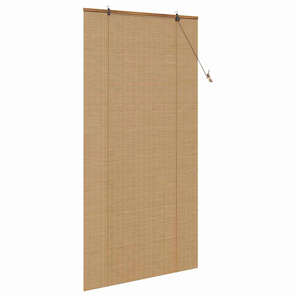Rollo mit Vorhängen Braun 120 x 220 cm Bambus