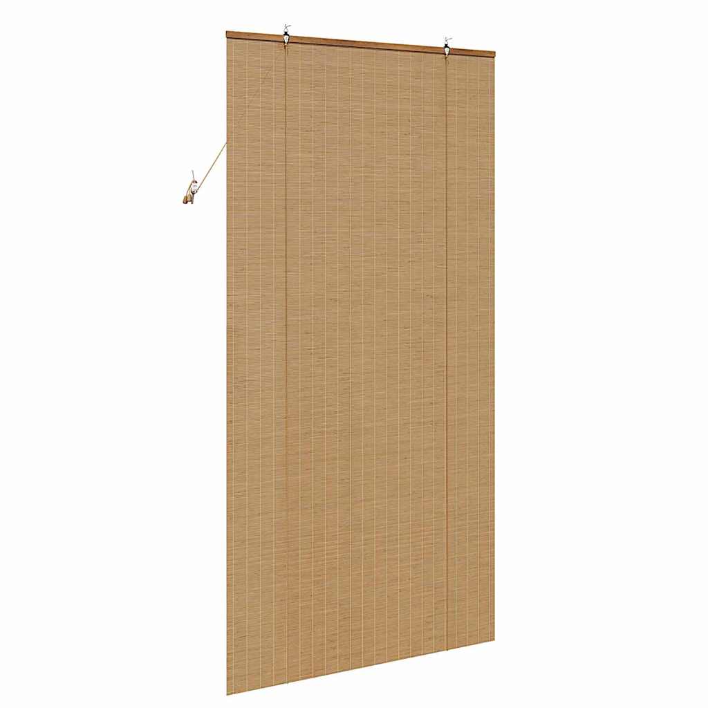 Rollo mit Vorhängen Braun 120 x 220 cm Bambus