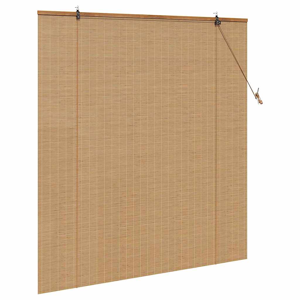 Rollo mit Vorhängen Braun 150 x 160 cm Bambus