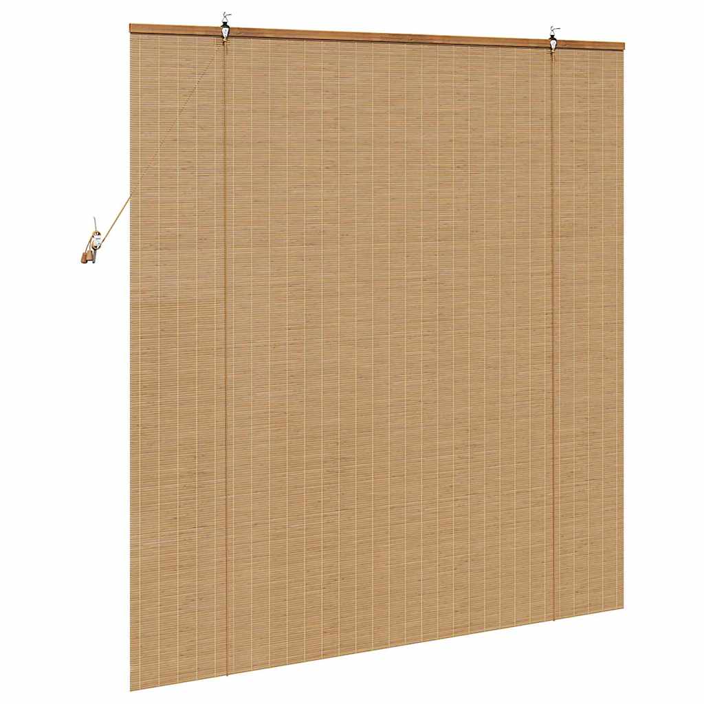 Rollo mit Vorhängen Braun 150 x 160 cm Bambus