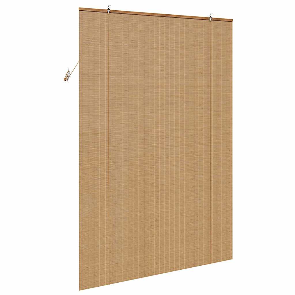 Rollo mit Vorhängen Braun 150 x 220 cm Bambus