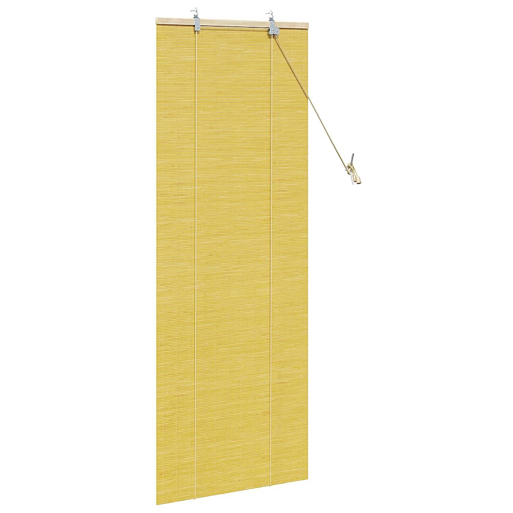 Rollo mit Vorhängen Gelb 60 x 160 cm Bambus