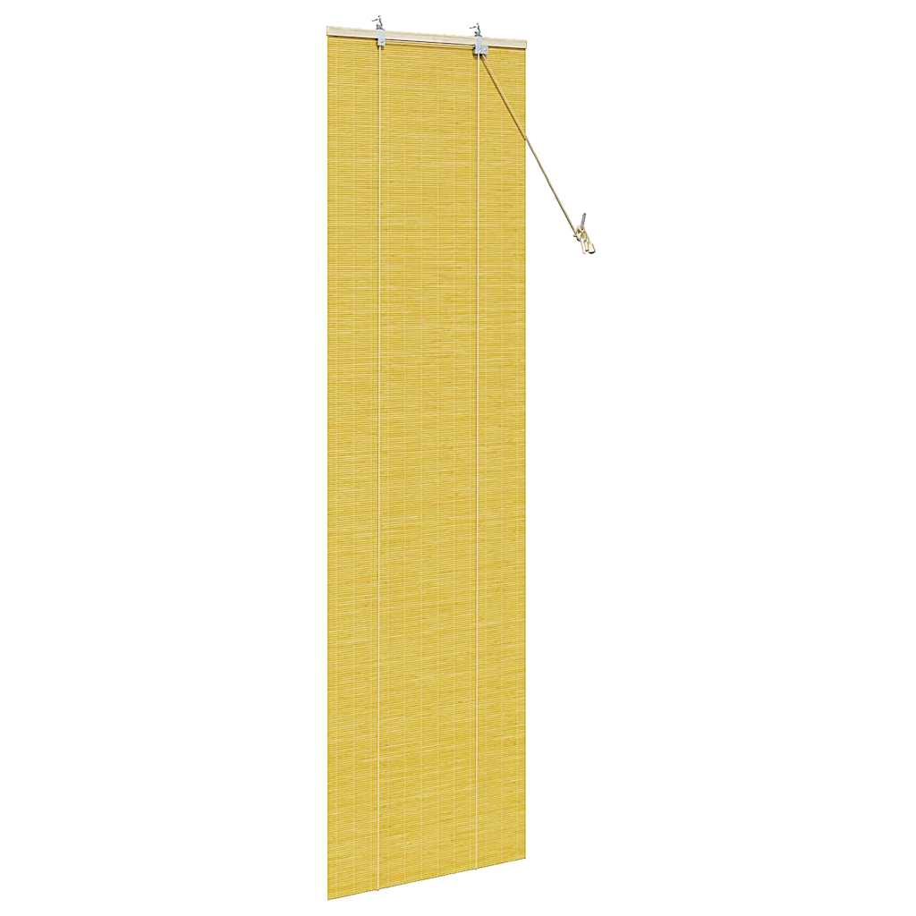 Rollo mit Vorhängen Gelb 60 x 220 cm Bambus