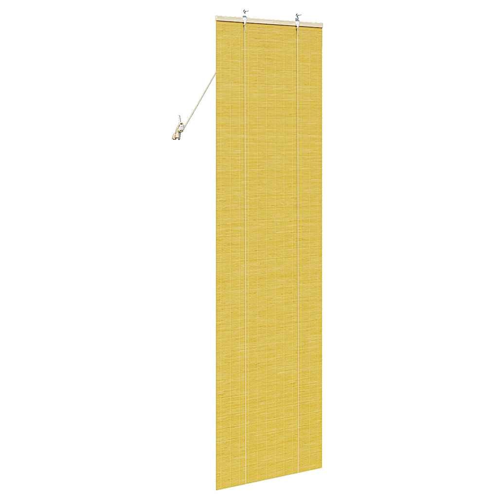 Rollo mit Vorhängen Gelb 60 x 220 cm Bambus