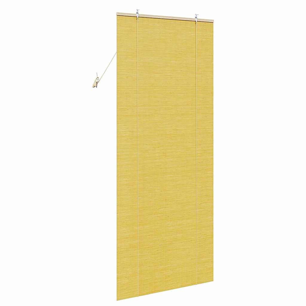 Yellow Roller Blind with Curtains 90 x 220 cm Bamboo
