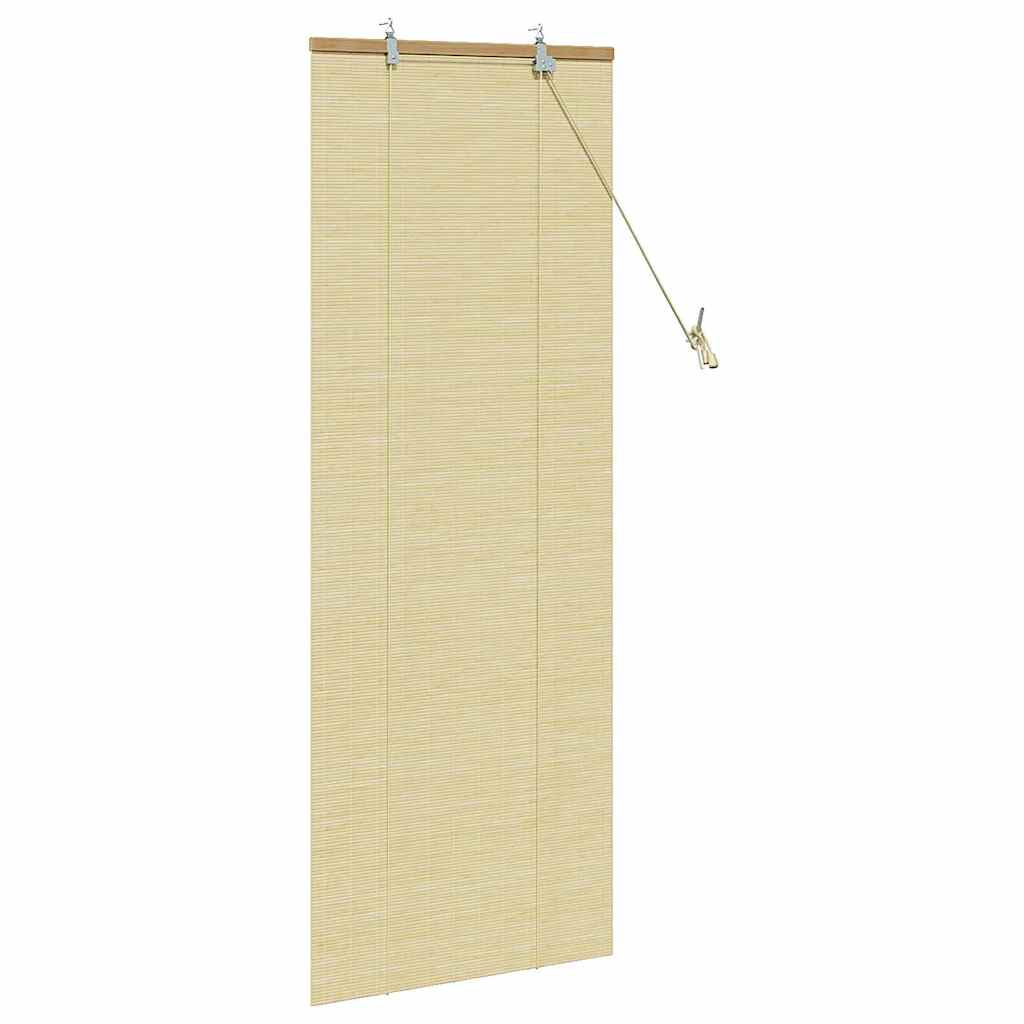 Rollo mit Vorhängen Natur 60 x 160 cm Bambus