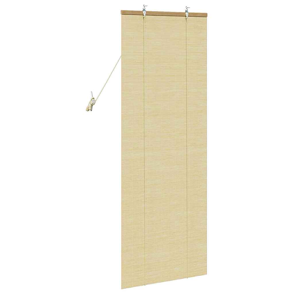 Rollo mit Vorhängen Natur 60 x 160 cm Bambus