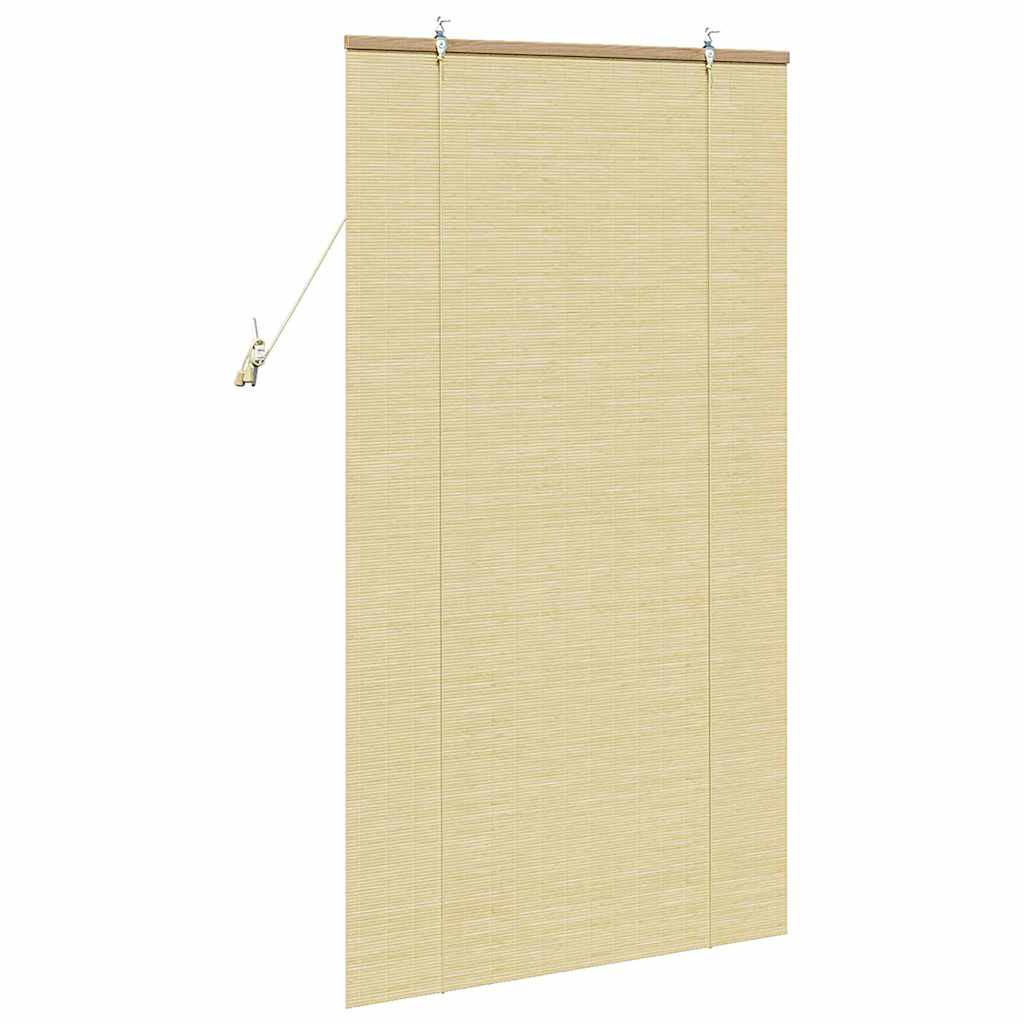 Rollo mit Vorhängen Natur 80 x 160 cm Bambus