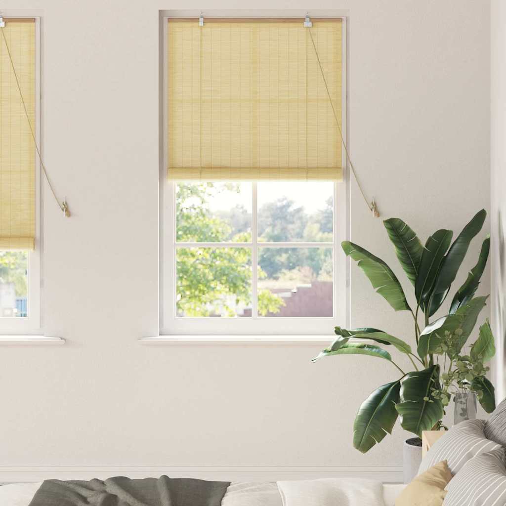 Roller blind with curtains Natural 90 x 220 cm Bamboo