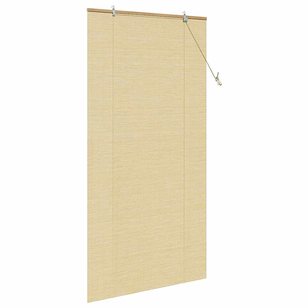Bamboo Roller Blind with Curtains, Natural, 110 x 220 cm