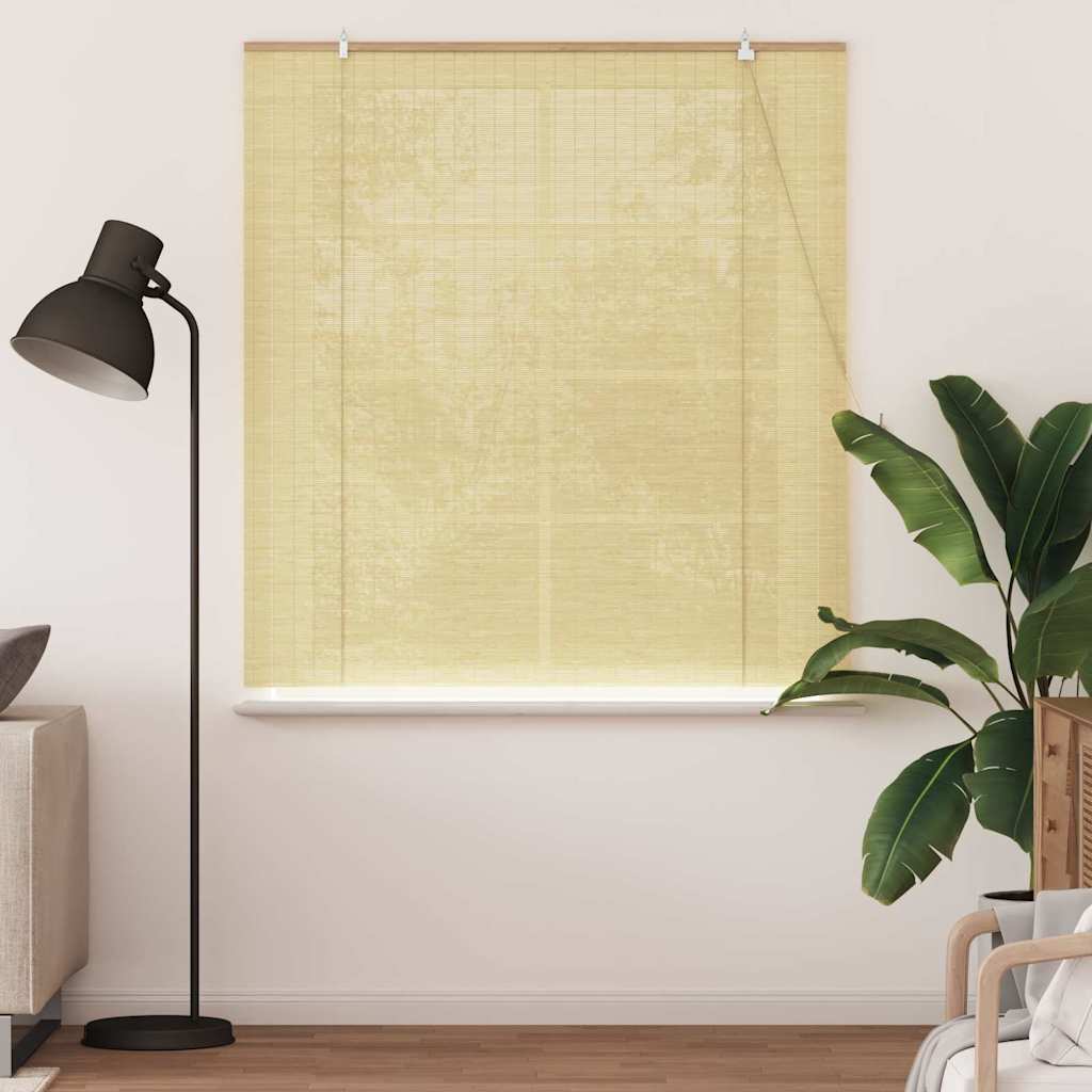 Natural Roller Blind with Curtains 150 x 160 cm Bamboo
