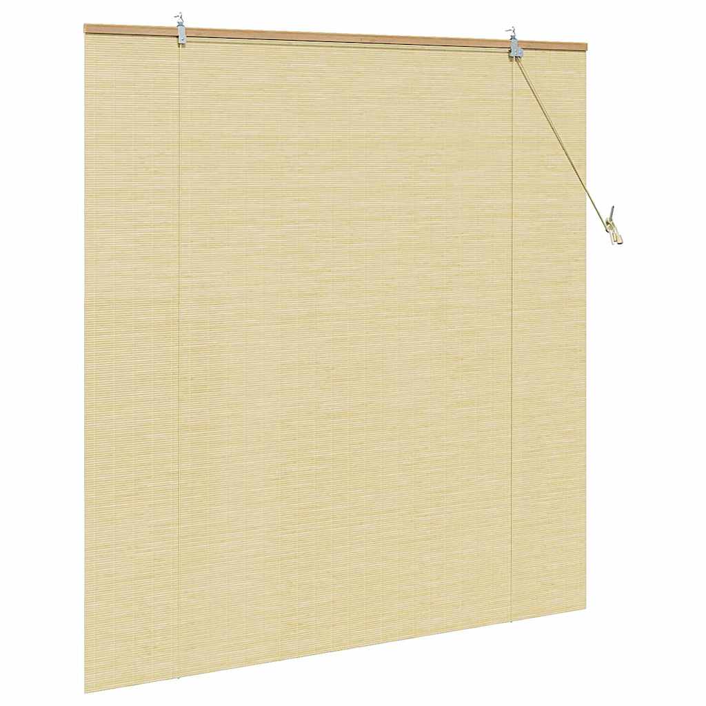 Natural Roller Blind with Curtains 150 x 160 cm Bamboo