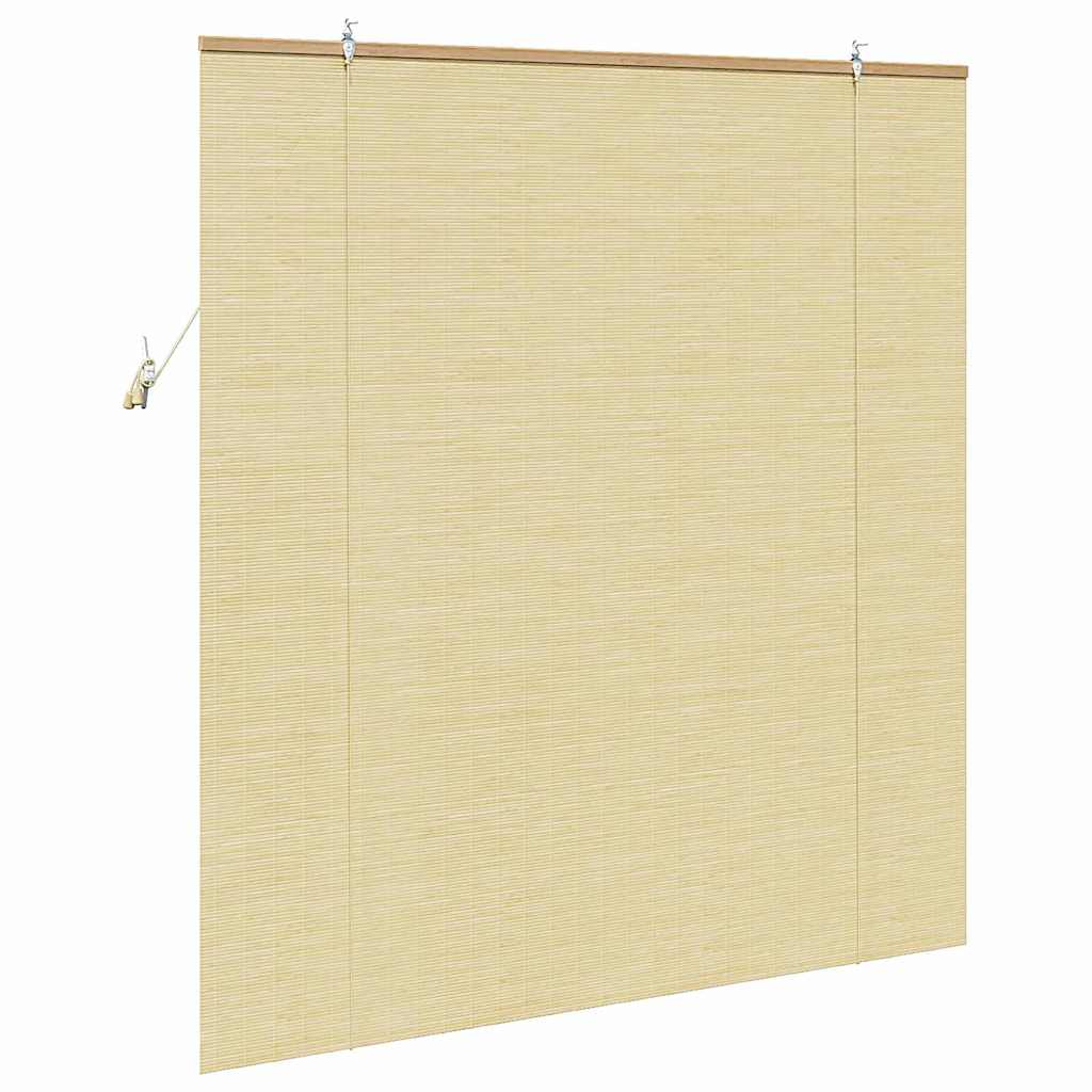 Natural Roller Blind with Curtains 150 x 160 cm Bamboo