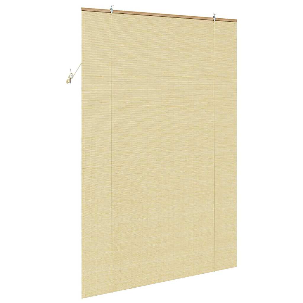 Rollo mit Vorhängen Natur 150 x 220 cm Bambus