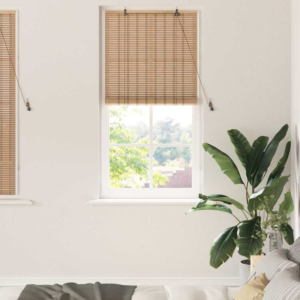 Store avec rideaux Naturel 90 x 160 cm Bambou