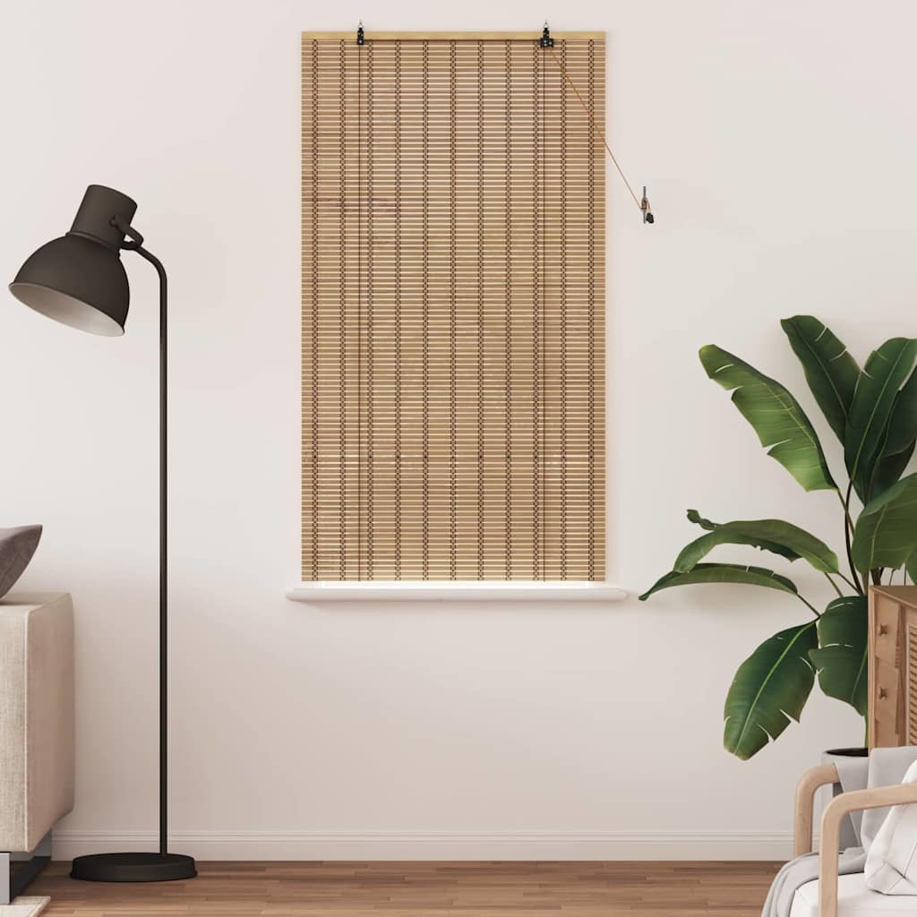Store avec rideaux Naturel 90 x 160 cm Bambou