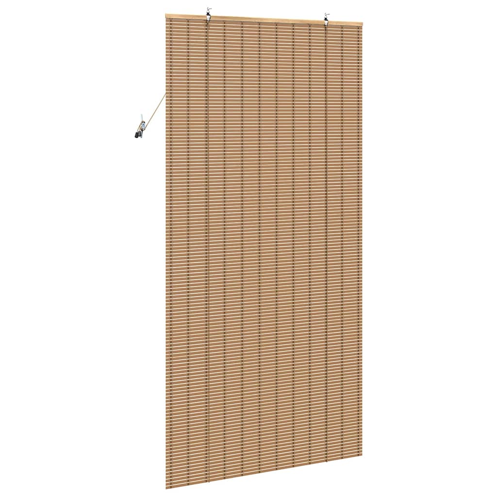 Bamboo Roller Blind with Curtains, Natural, 110 x 220 cm