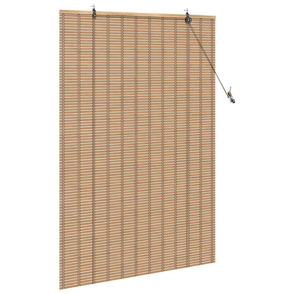 Rollo mit Vorhängen Natur 120 x 160 cm Bambus