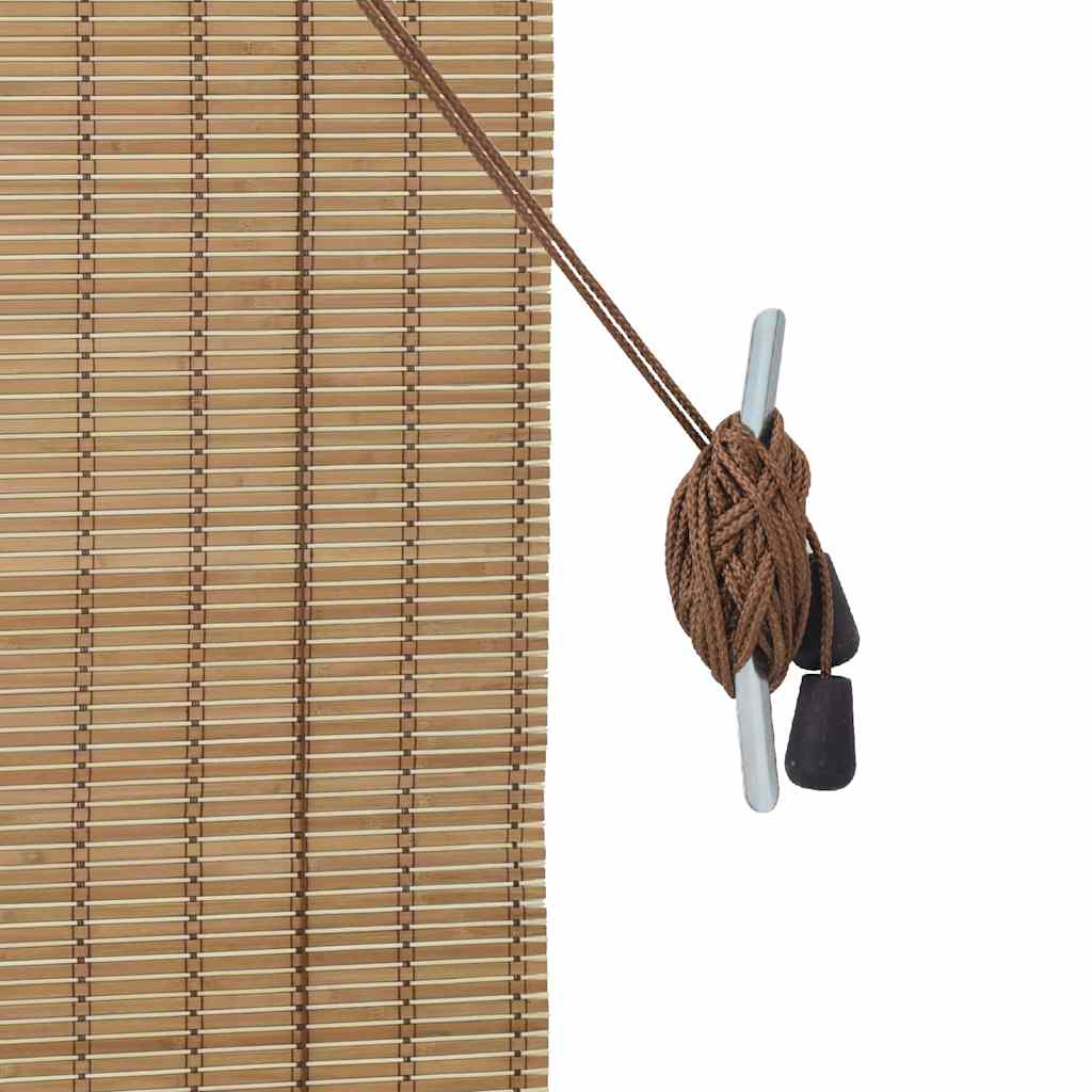 Natural Roller Blind with Curtains 150 x 160 cm Bamboo