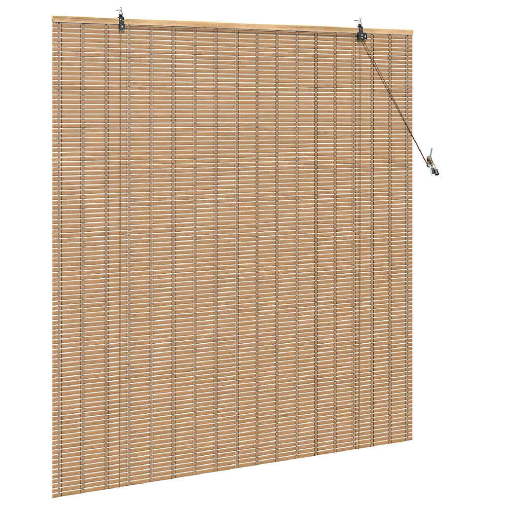 Natural Roller Blind with Curtains 150 x 160 cm Bamboo