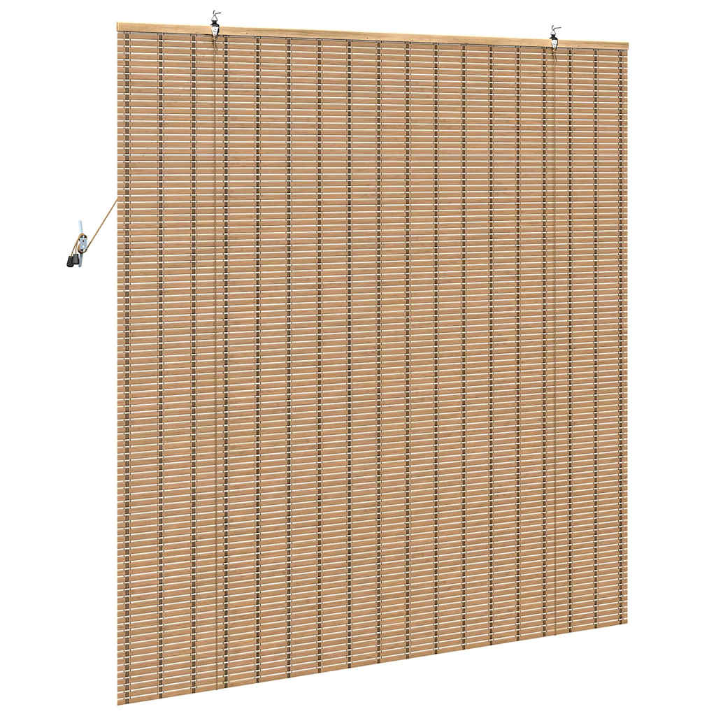 Natural Roller Blind with Curtains 150 x 160 cm Bamboo