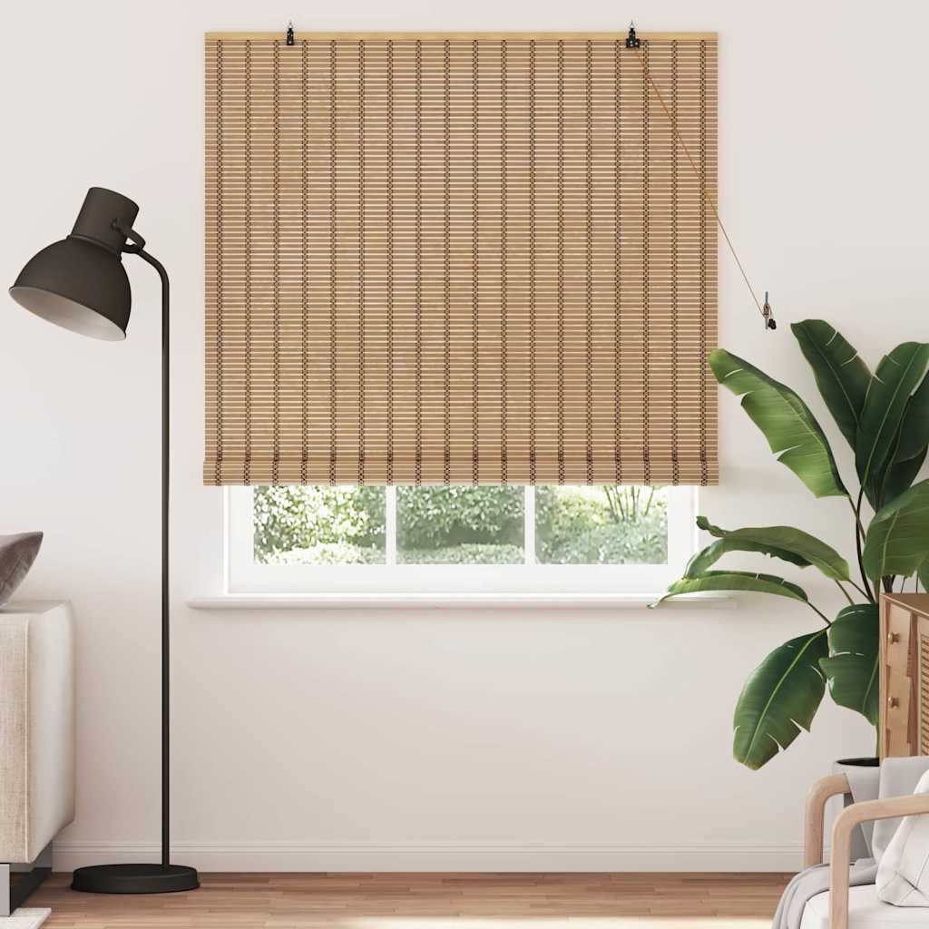 Roller blind with curtains Natural 150 x 220 cm Bamboo