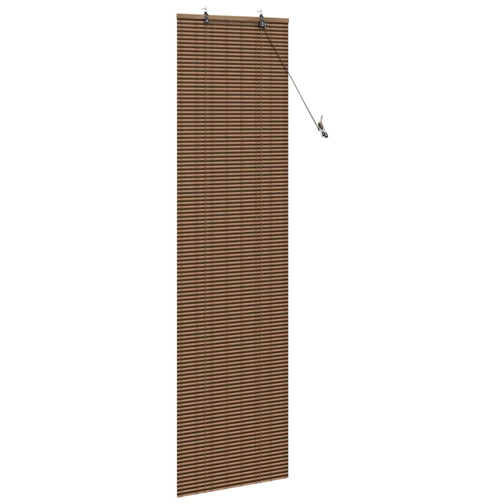 Brown Roller Blind with Curtains 60 x 220 cm Bamboo