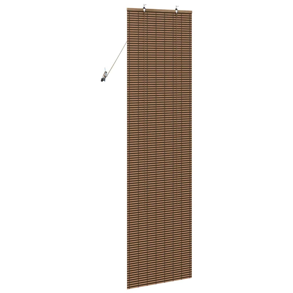 Brown Roller Blind with Curtains 60 x 220 cm Bamboo