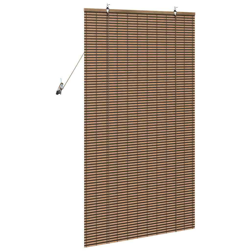 Roll-up blind with curtains Brown 80 x 160 cm Bamboo
